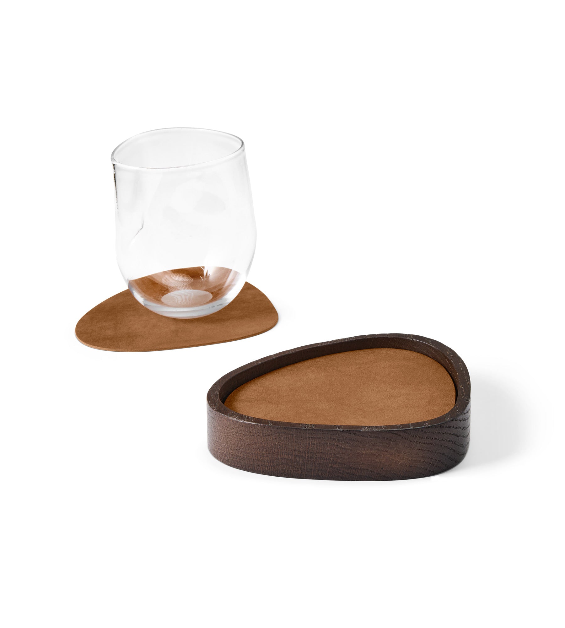 LIND DNA Holzkiste Curve Eiche + 8 x Glasuntersetzer Nupo