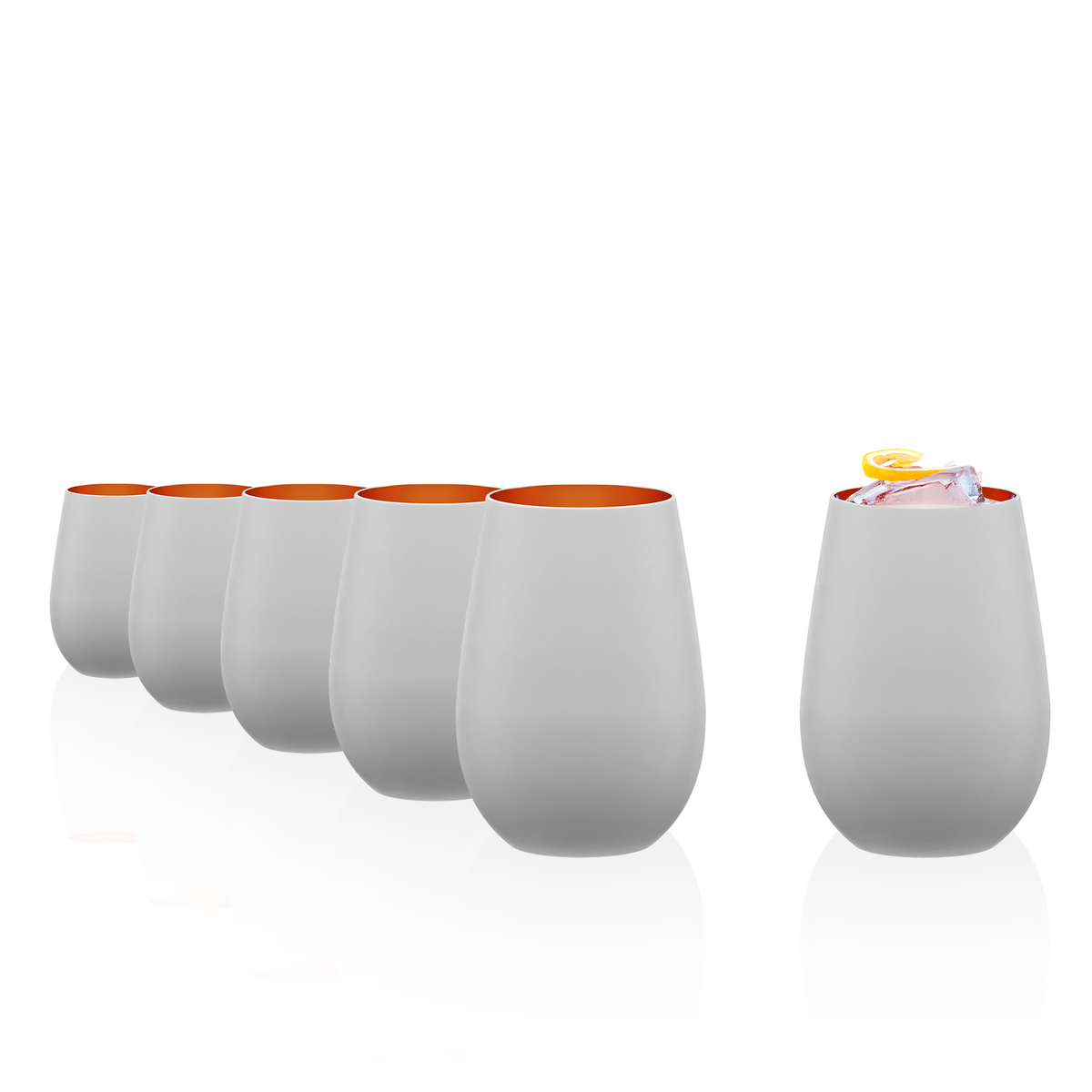 Stölzle Lausitz Elements Multifunktionsbecher Weiß-Bronze 6er-Set – Ansicht 3
