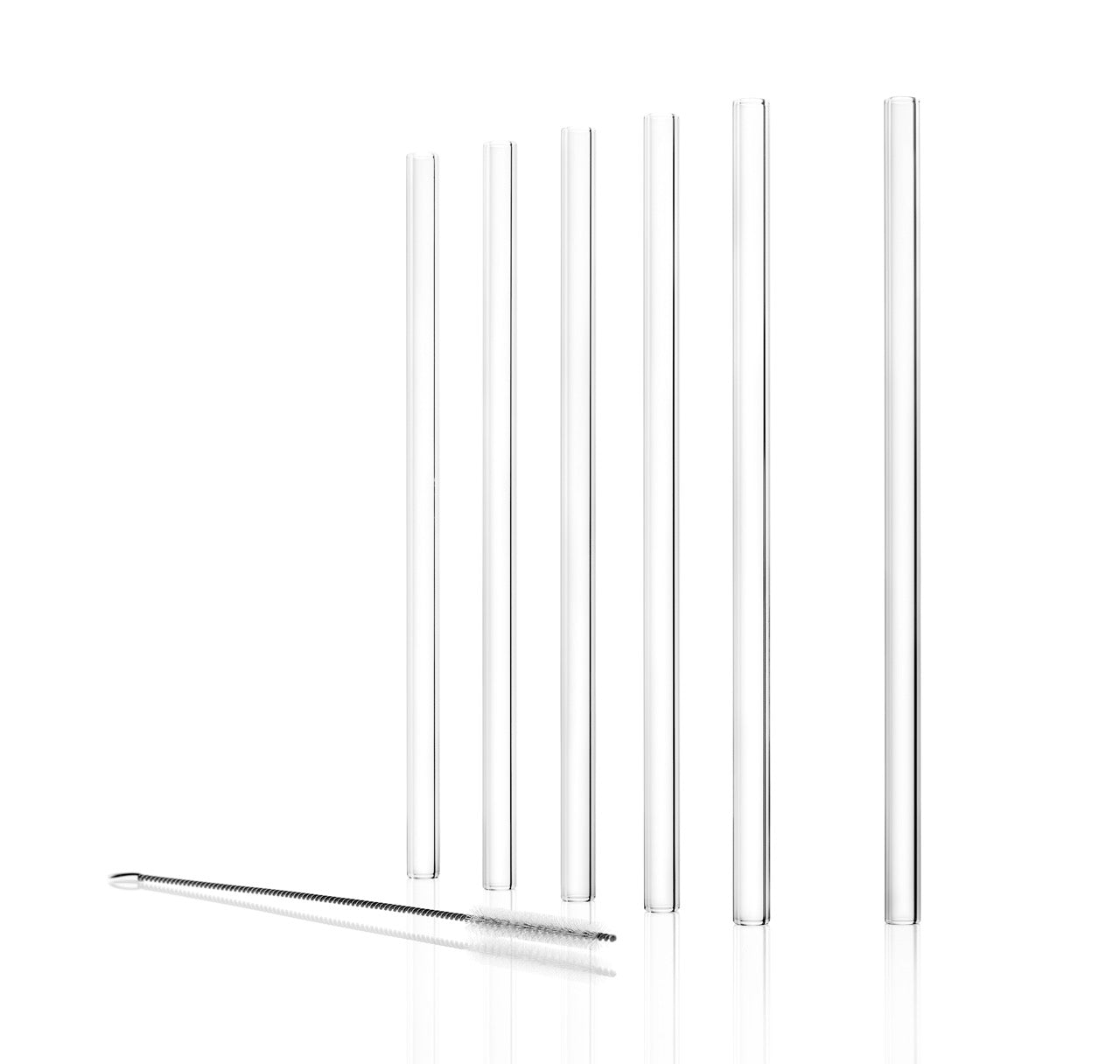 Glastrinkhalme klar 6er Set mit Bürste