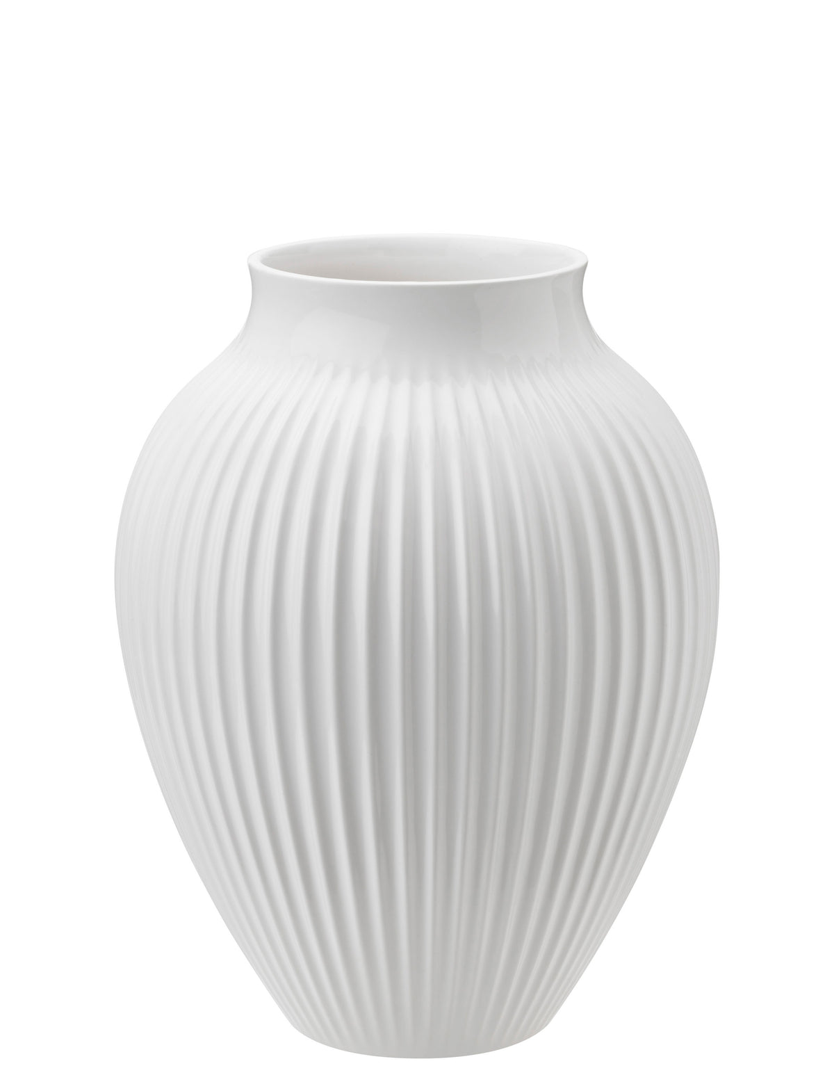 Knabstrup Keramik Vase H 20 cm ripple white