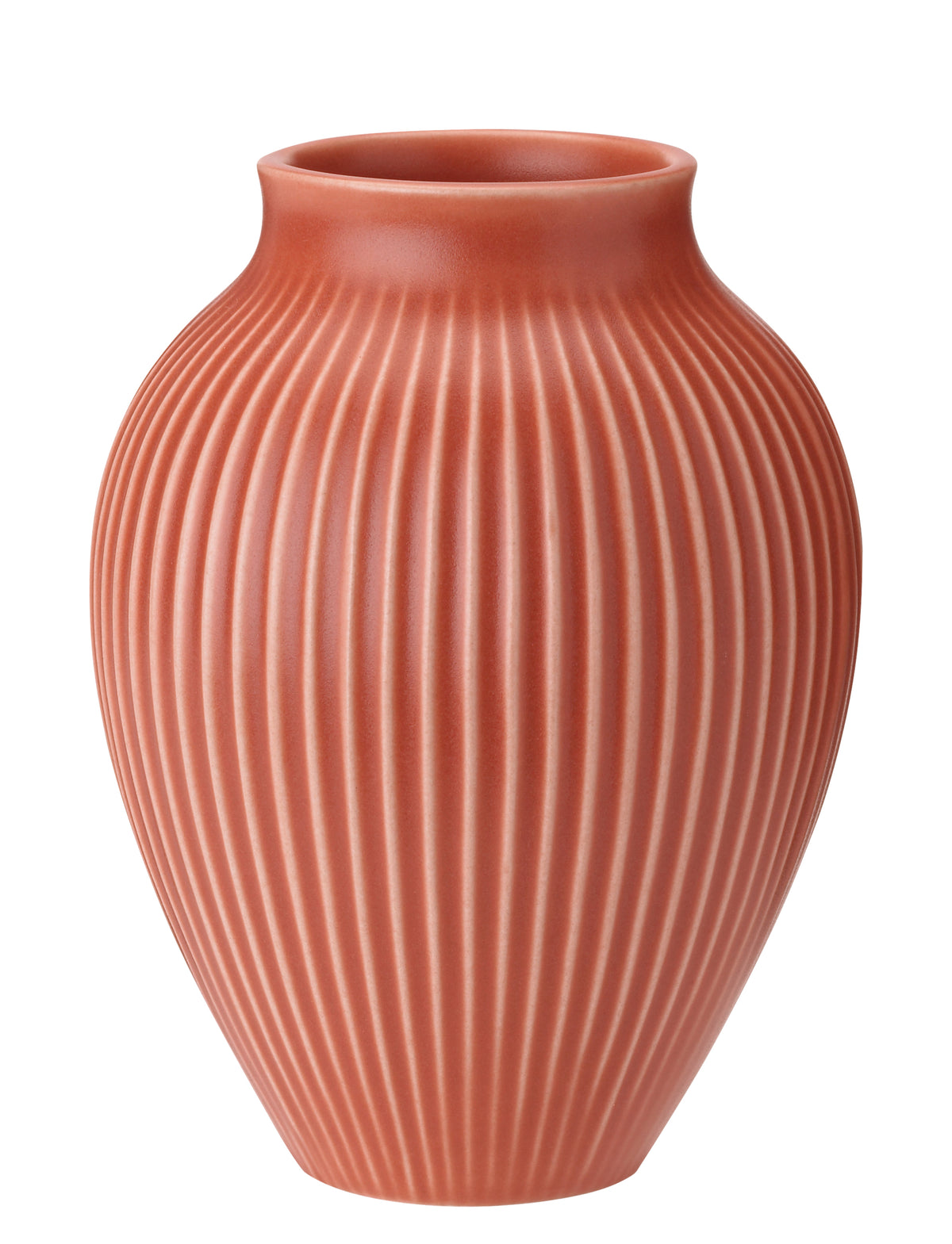 Knabstrup Keramik Vase H 27 cm ripple coral – Bild 1