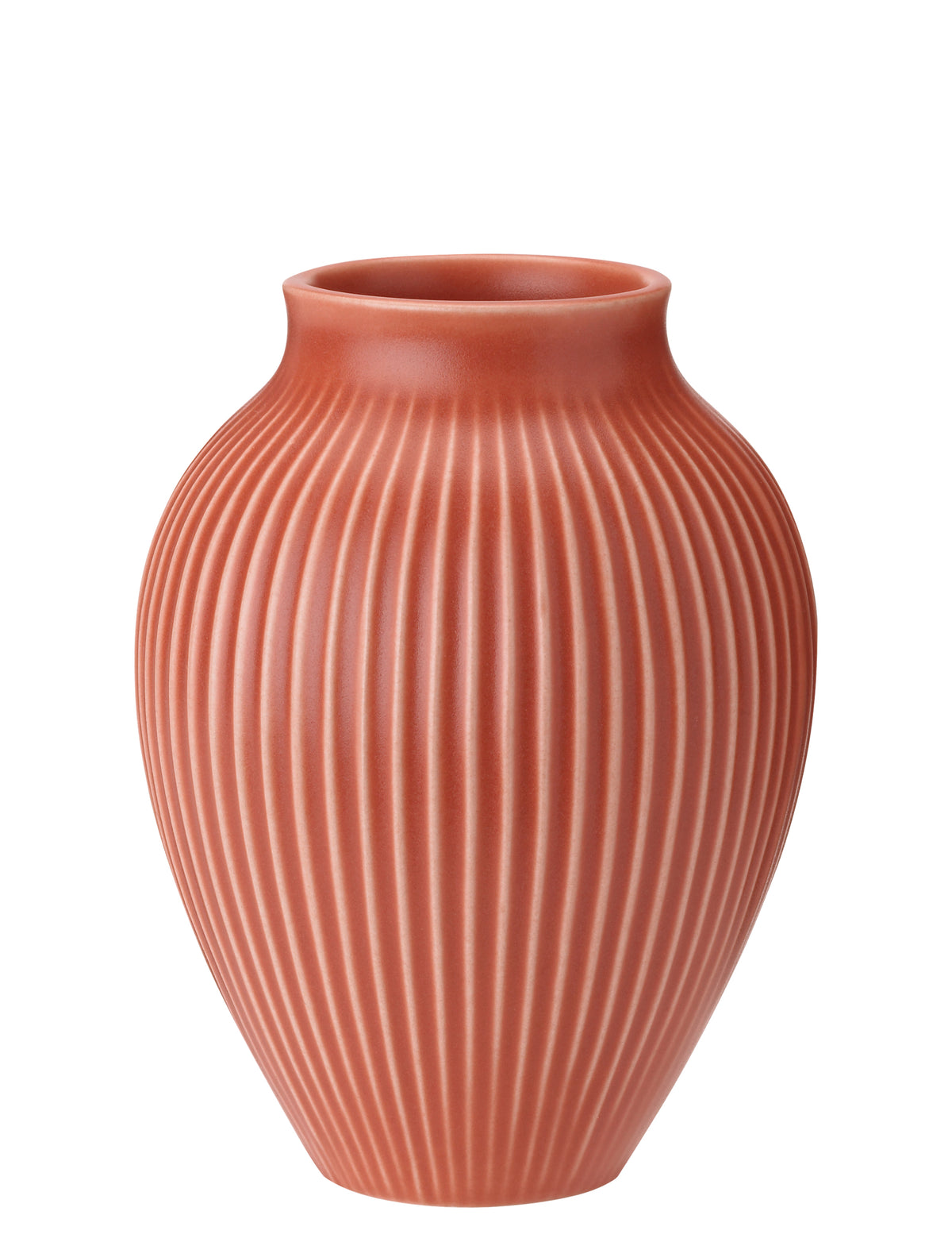 Knabstrup Keramik Vase H 20 cm ripple coral – Bild 1