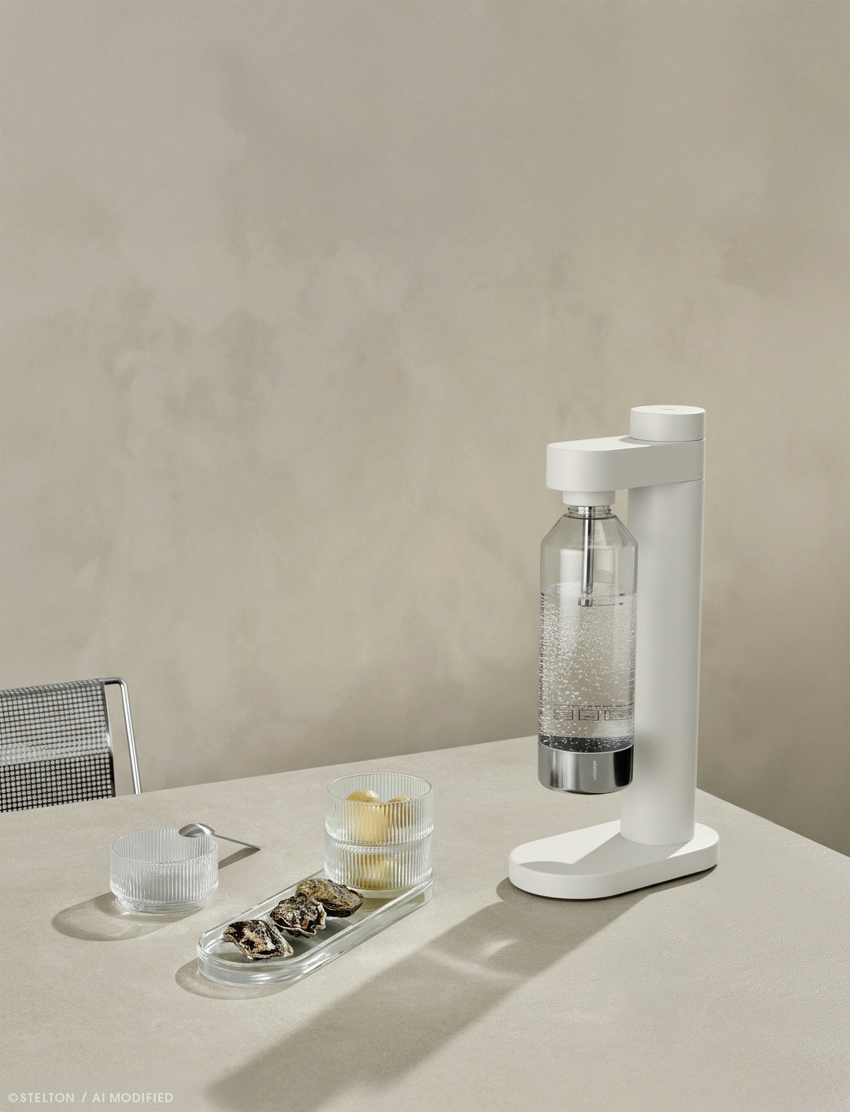 Stelton Brus Wassersprudler Soft White – Lifestyle