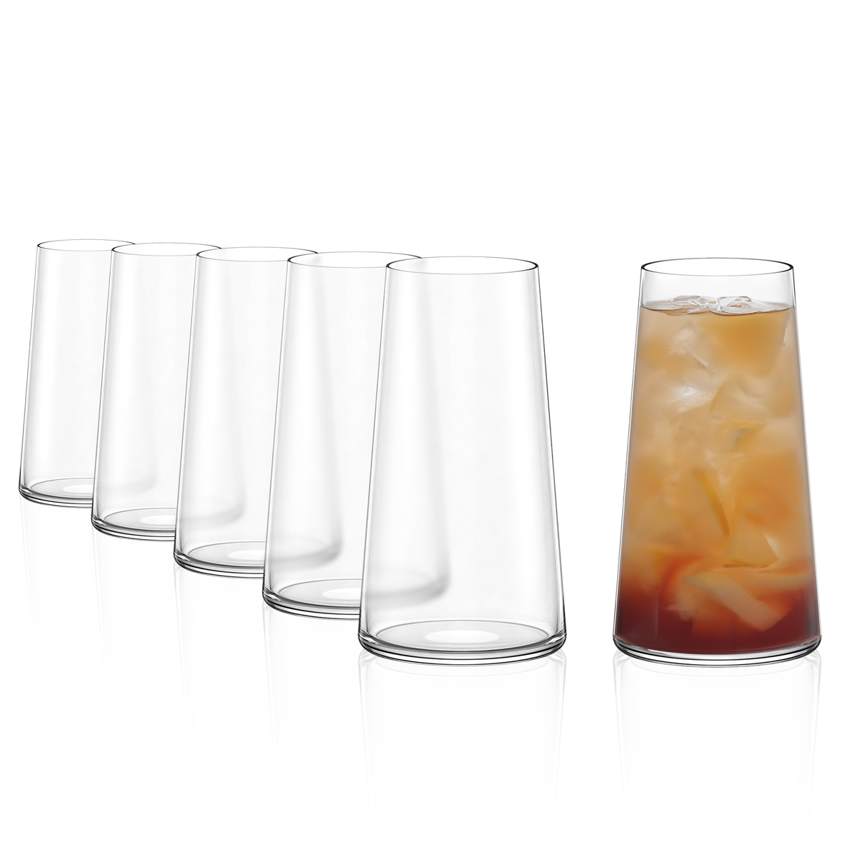 Stölzle Lausitz Power Longdrinkbecher 6er-Set – gefüllt