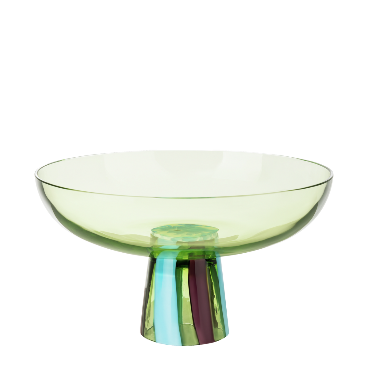 Rosenthal Glass Object Limited Schale 30 cm auf Fuß Stripes Grass – Produktansicht 5