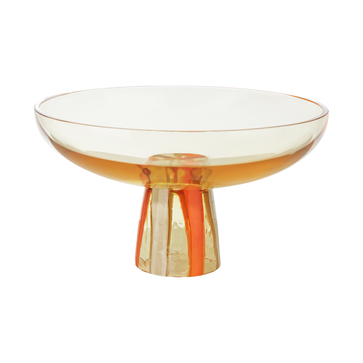 Rosenthal Glass Object Limited Schale 30 cm auf Fuß Stripes Orange – Produktansicht 2