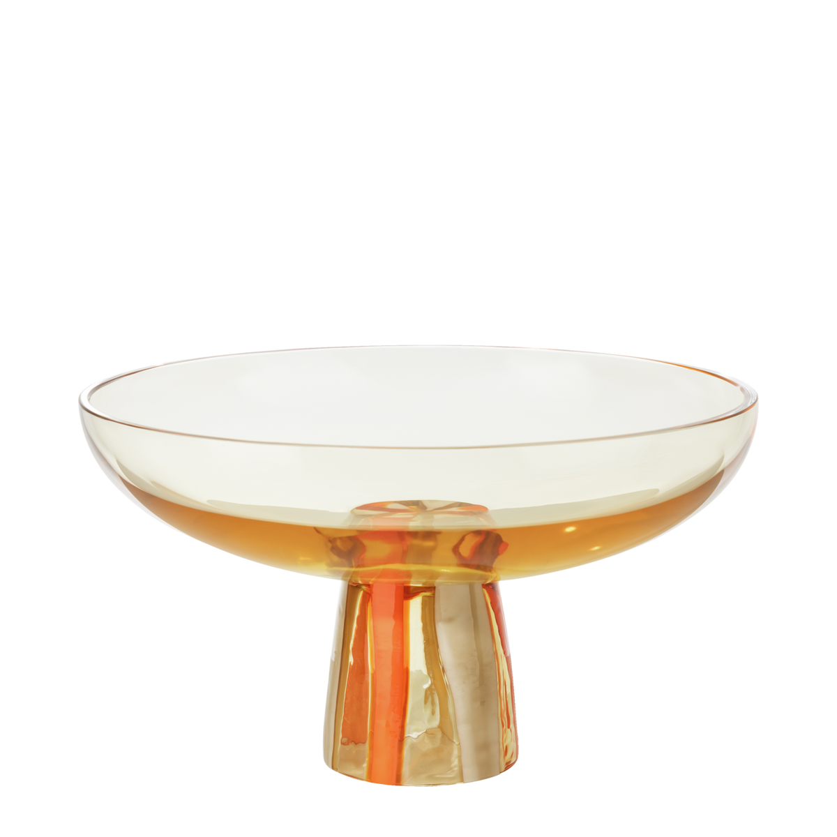 Rosenthal Glass Object Limited Schale 30 cm auf Fuß Stripes Orange – Produktansicht 5