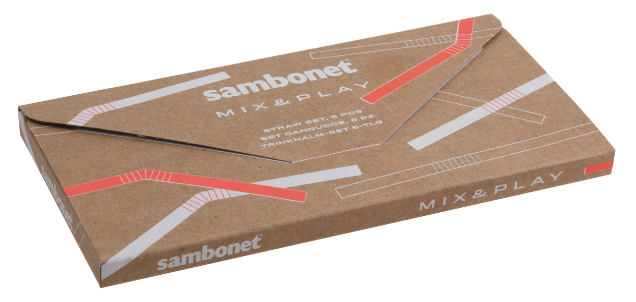 Sambonet Mix + Play Strohhalme PVD Multicolor Verpackung